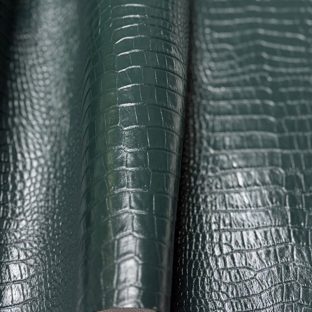 Mucca Croco Crocodile Belly Embossed Cowhide Hides & 12x12 Panels