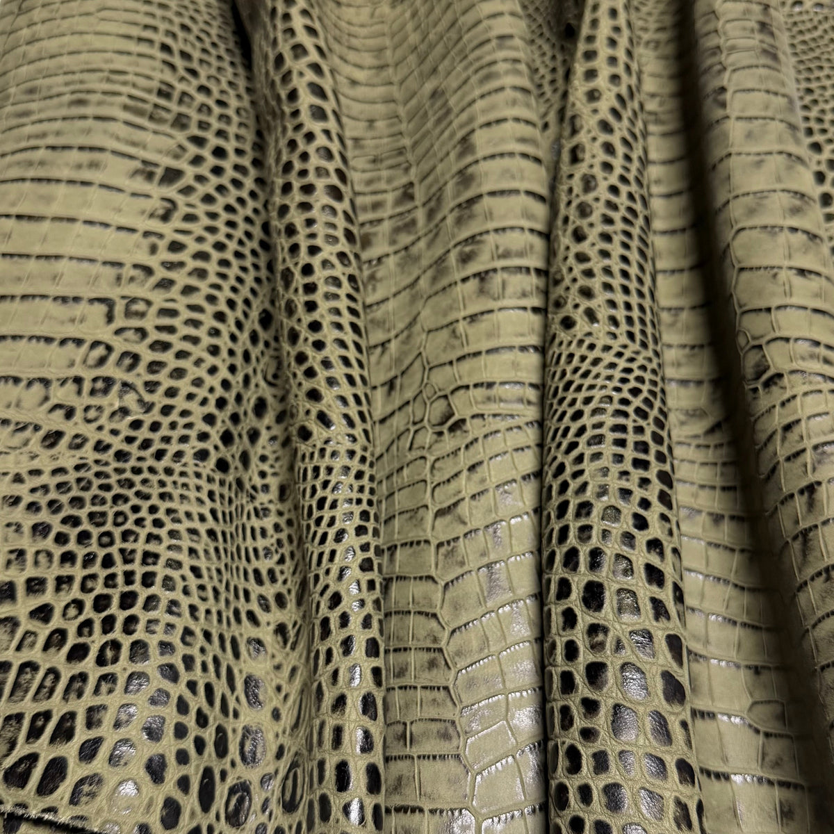 Safari Deep Croco Belly Crocodile Embossed Leather Hides & 12x12 Panels